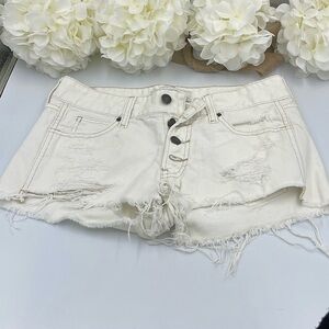 Abercrombie & Fitch white distressed Low Rise shirt size 0